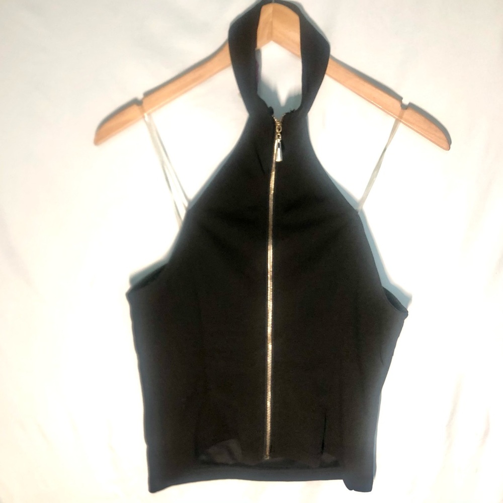 Hot Miami Styles Zip up Halter top - Medium
